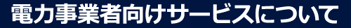 電力事業者向けサービスについて